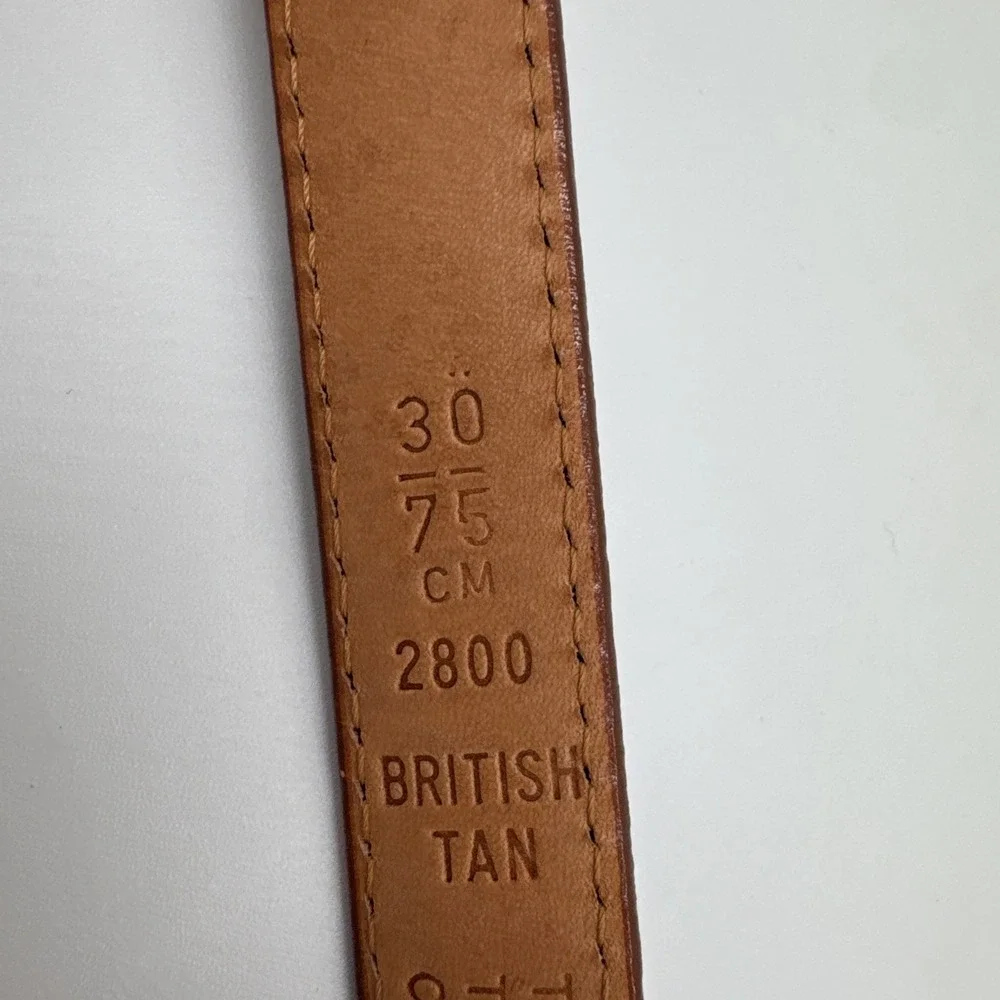 Vintage Coach 2800 British Tan Leather Belt Size 30 USA Solid Brass Hangtag